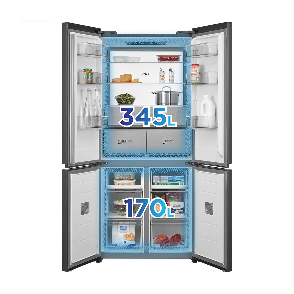 Frigorífico americano Midea Total No Frost Instafit - MDRF706BIE70 Gris-15