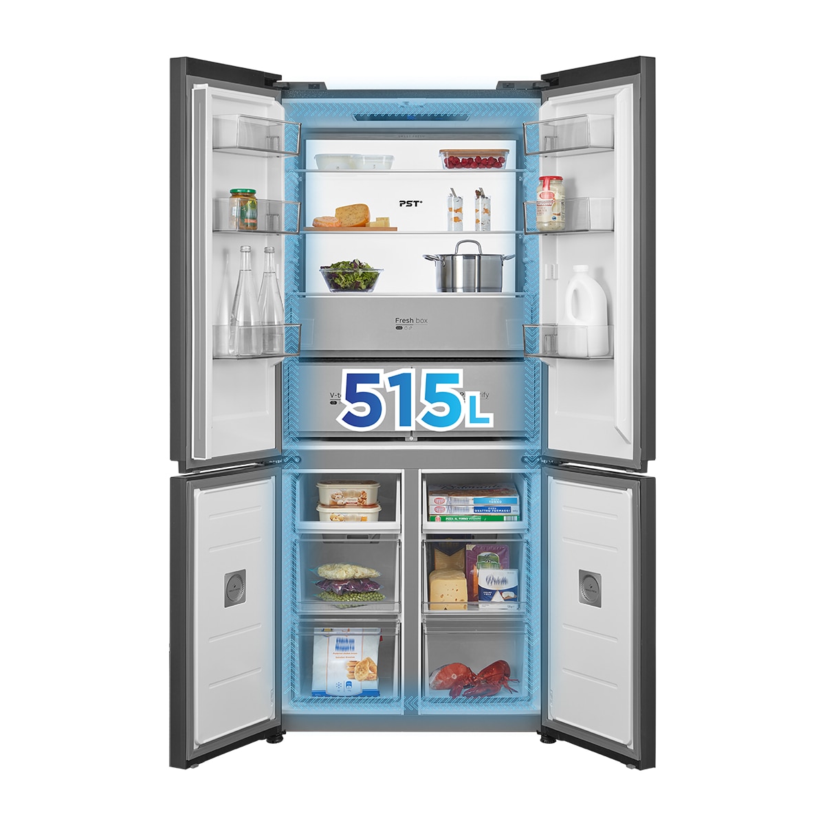 Frigorífico americano Midea Total No Frost Instafit - MDRF706BIE70 Gris-16