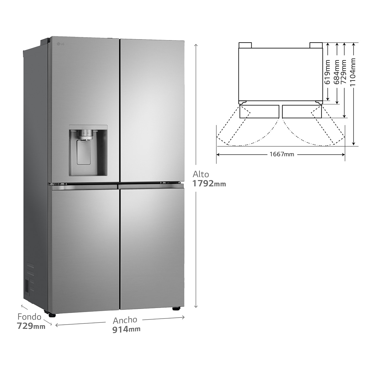 Frigorífico americano LG, Door Cooling - GMF961PY3E Inox-2