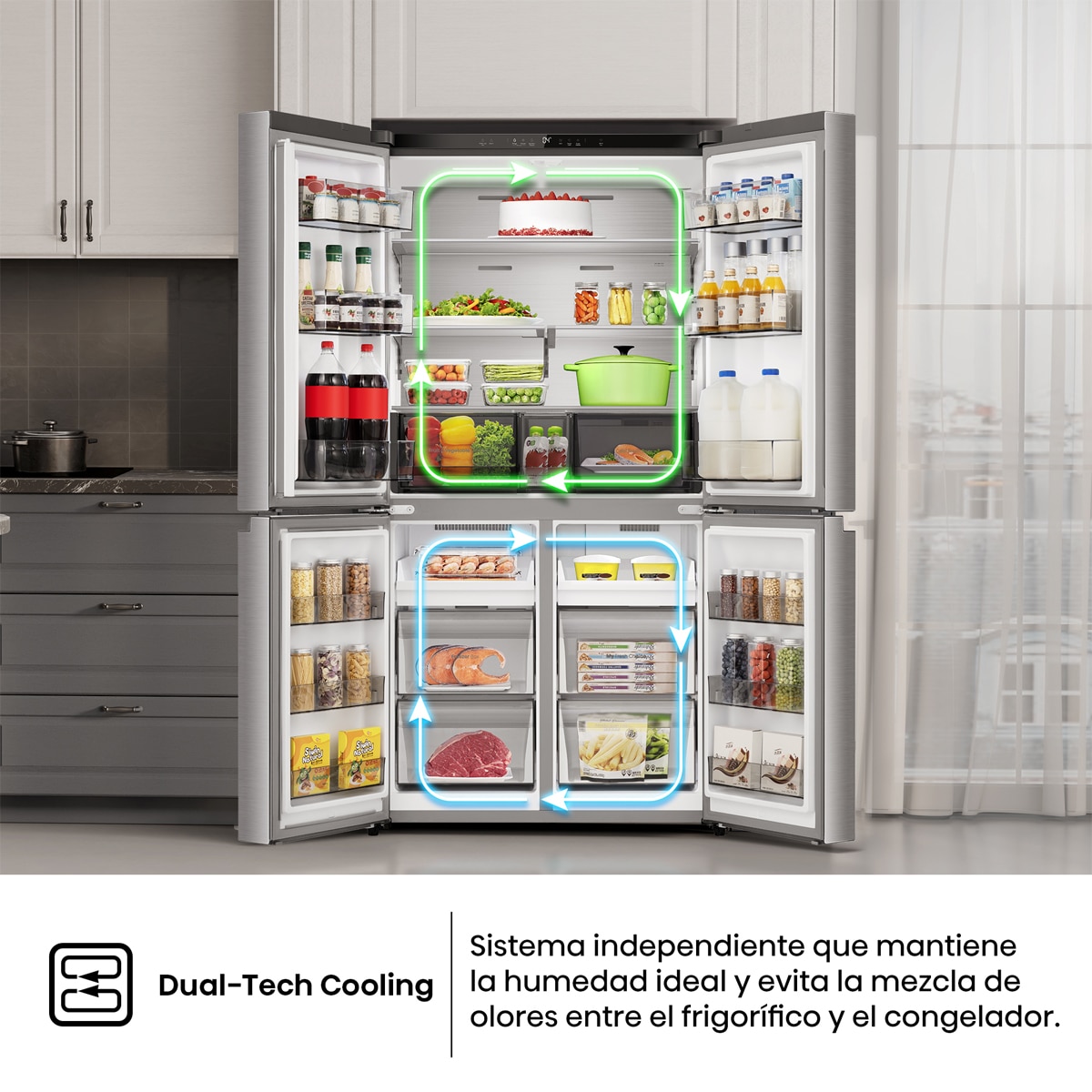 Frigorífico americano Hisense No Frost - RQ5P640SSSD Inox-8