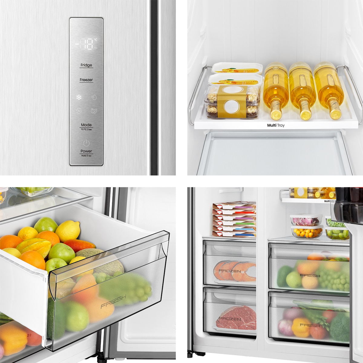 Frigorífico americano Hisense No Frost - RS3P558NEIC Inox-12