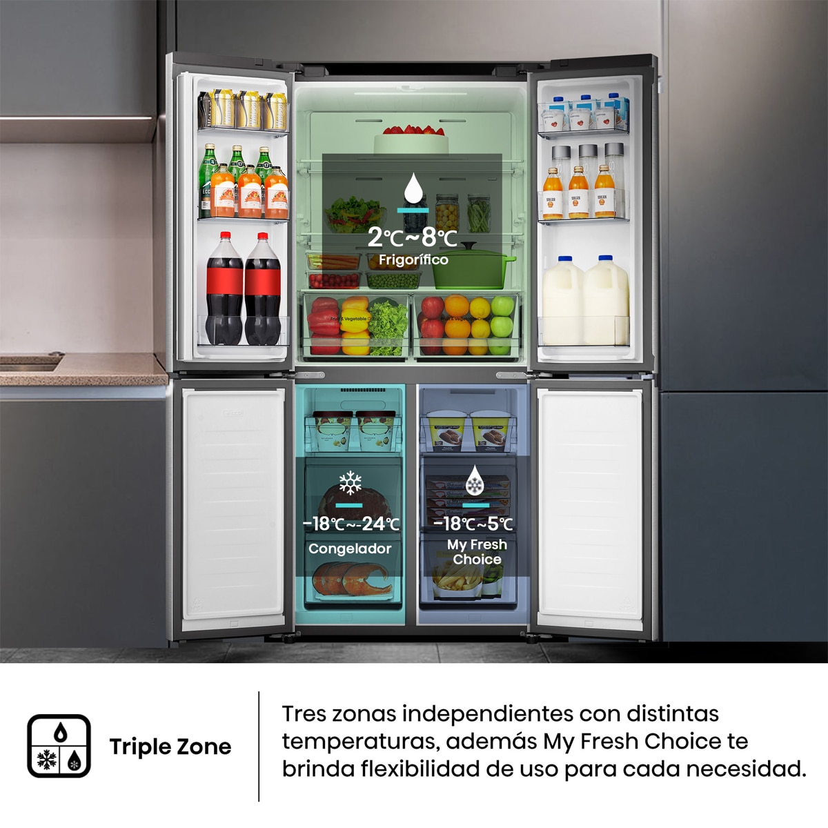 Frigorífico americano Hisense No Frost - MQ79470IE Inox-10