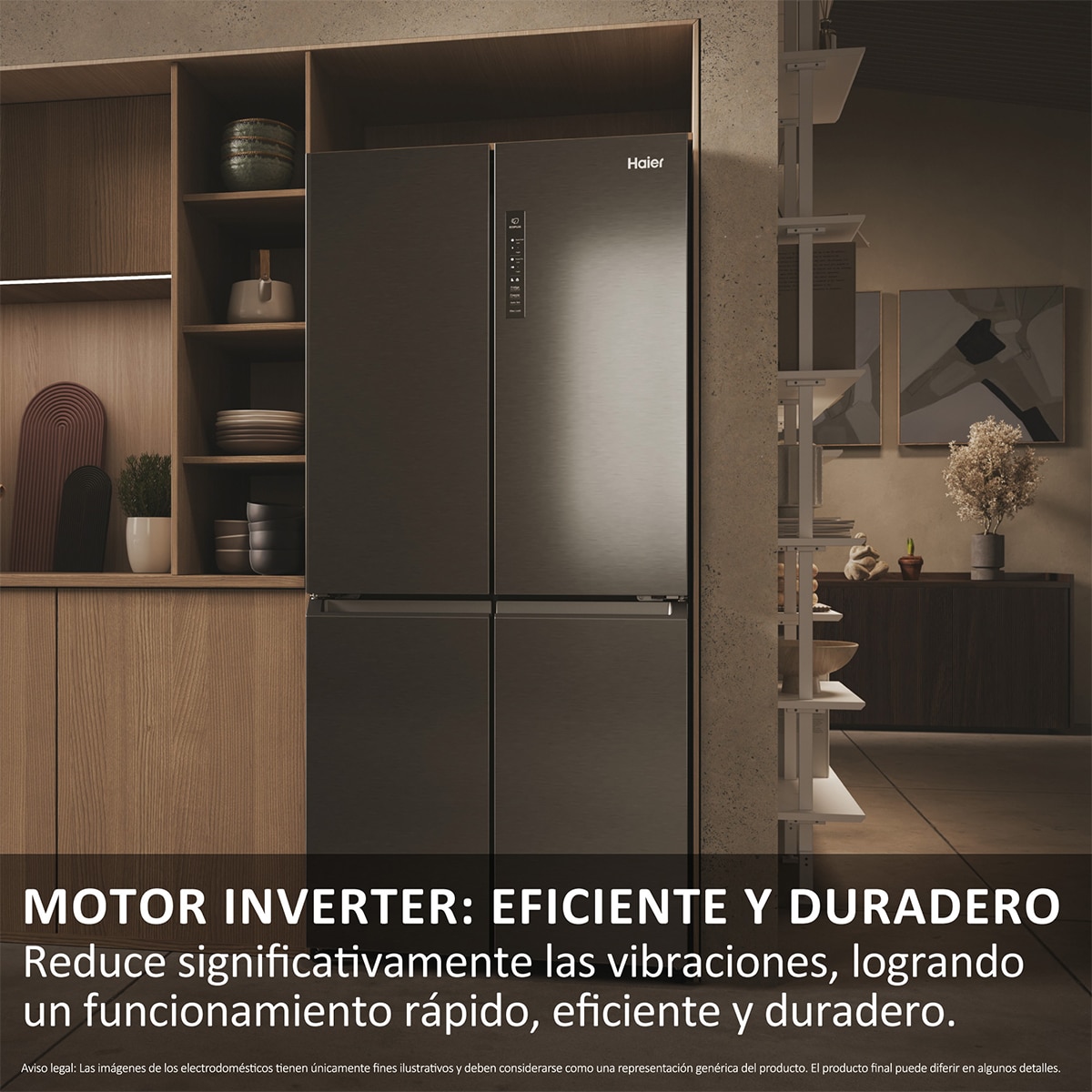Frigorífico Americano Haier Total No Frost Cube 83 Series 3 - HCR3818ENMD Dark inox-6