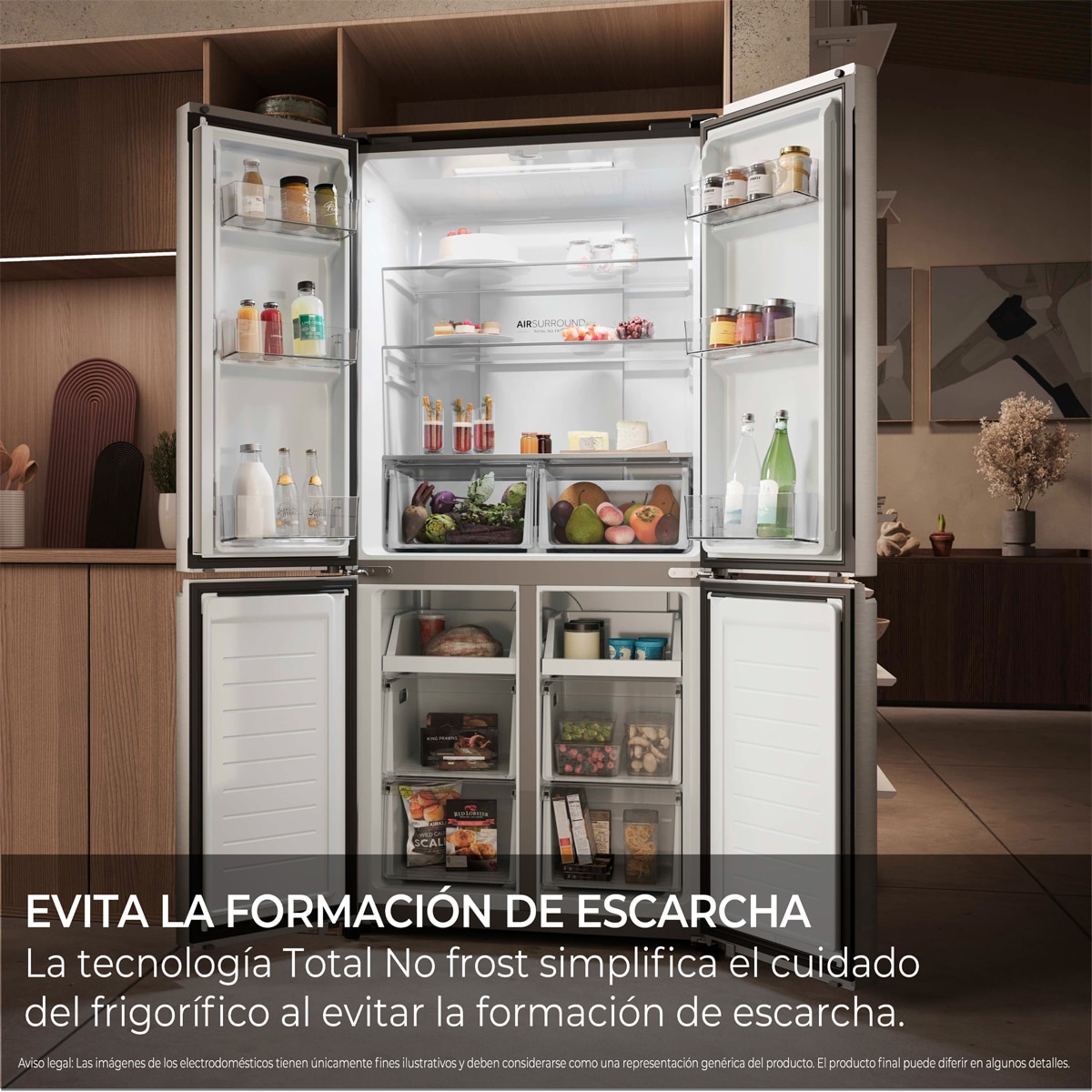 Frigorífico Americano Haier Total No Frost Cube 83 Series 3 - HCR3818DNMM Inox-7