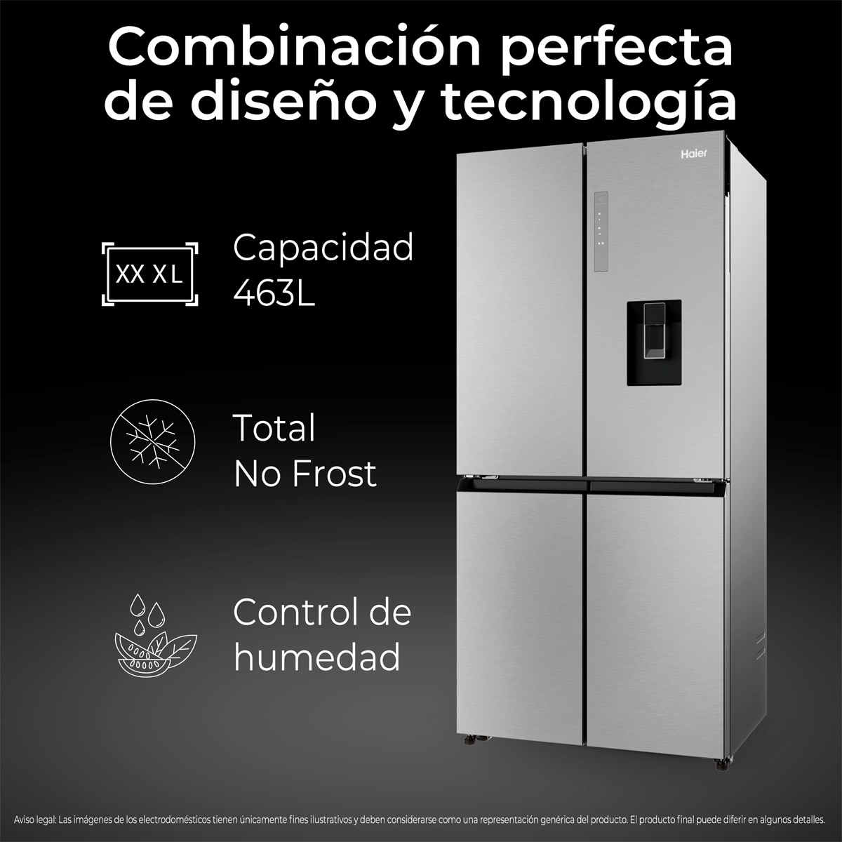 Frigorífico Americano Haier Total No Frost Cube 83 Series 3 - HCR3818DWMM Inox-5