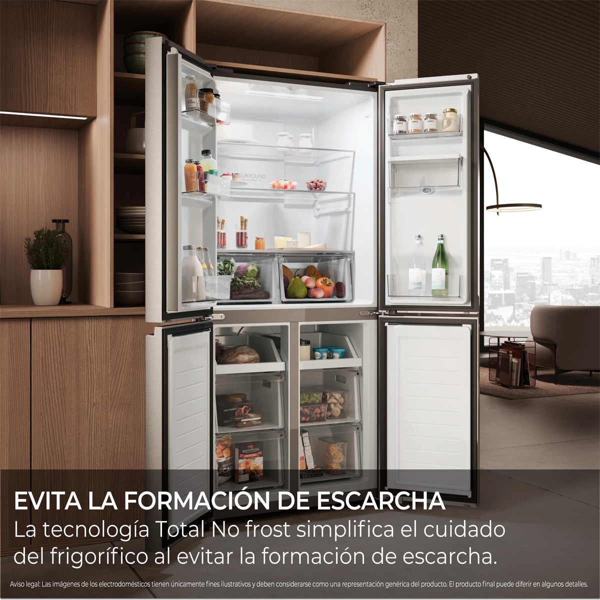 Frigorífico Americano Haier Total No Frost Cube 83 Series 3 - HCR3818DWMM Inox-7