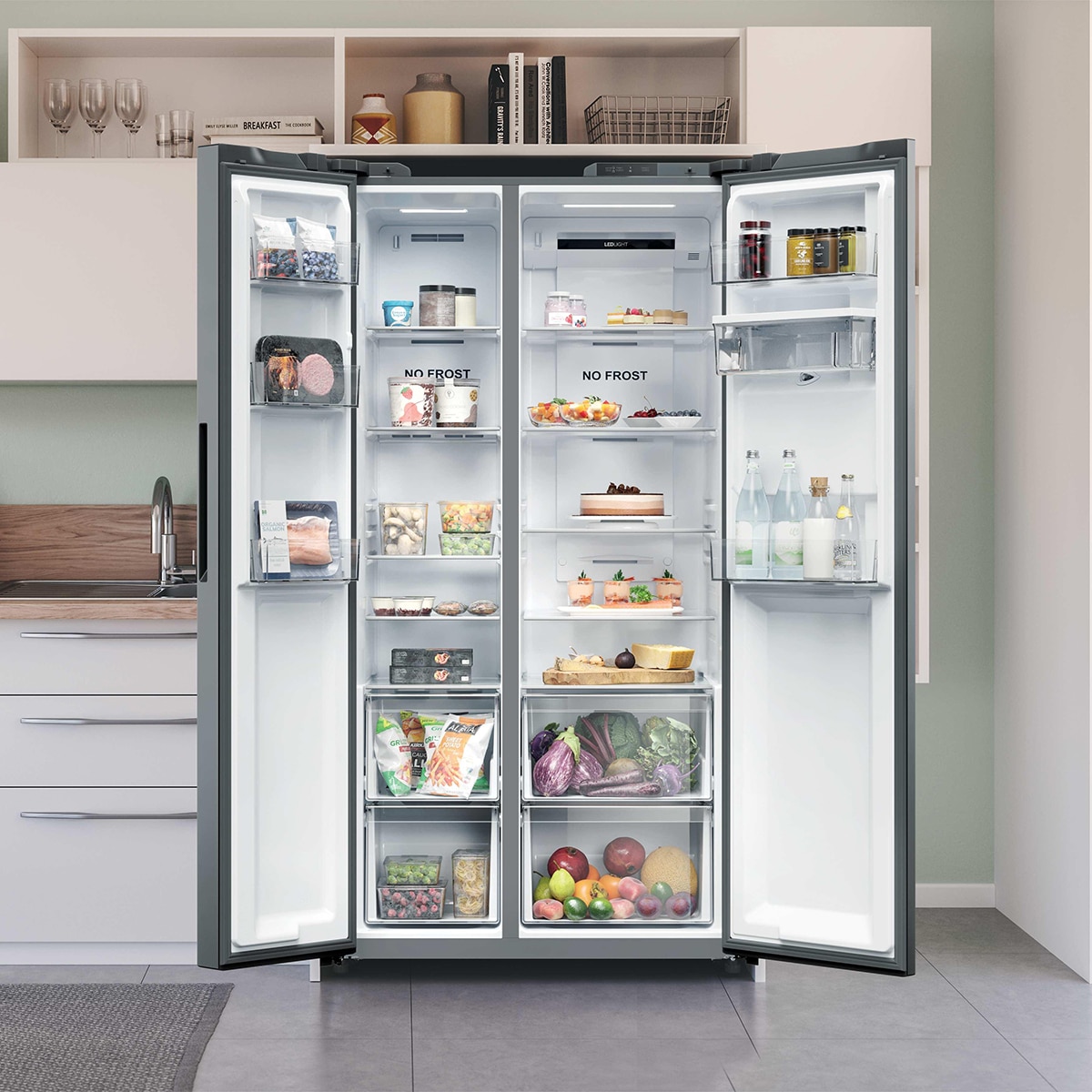 Frigorífico Americano Candy Total No Frost, Side by Side - CNSQ2T918EWX Inox-6
