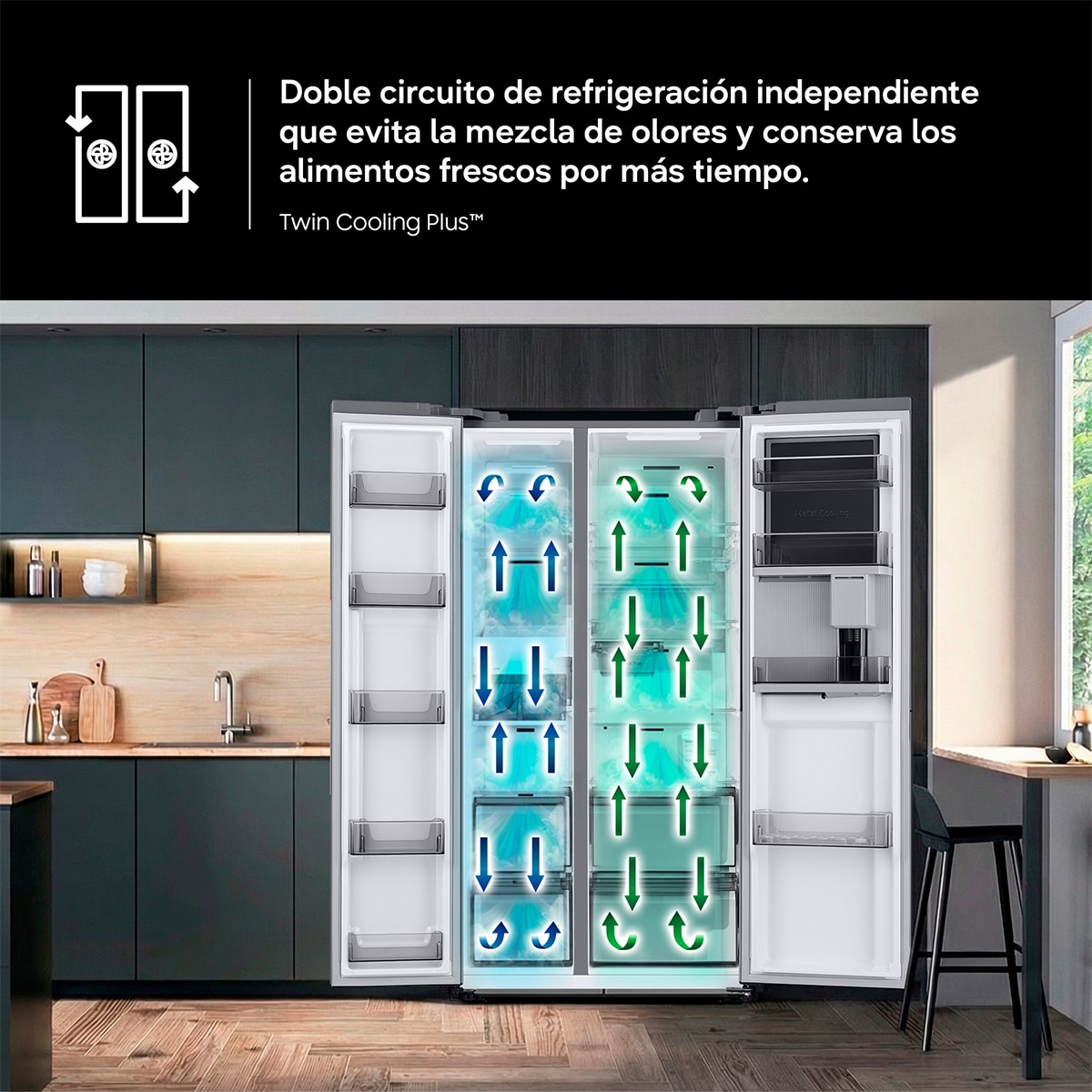 Frigorífico French Door Samsung  AI 177.5cm Twin Cooling Plus™ 495 L - RF50C530ES9/EF Inox-8