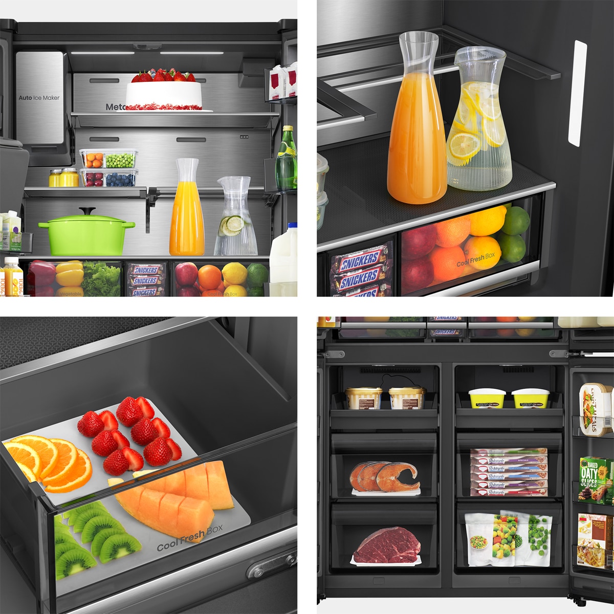 Frigorífico Americano Hisense 4 Puertas, Total No Frost -RQ600P7SKE Negro-14