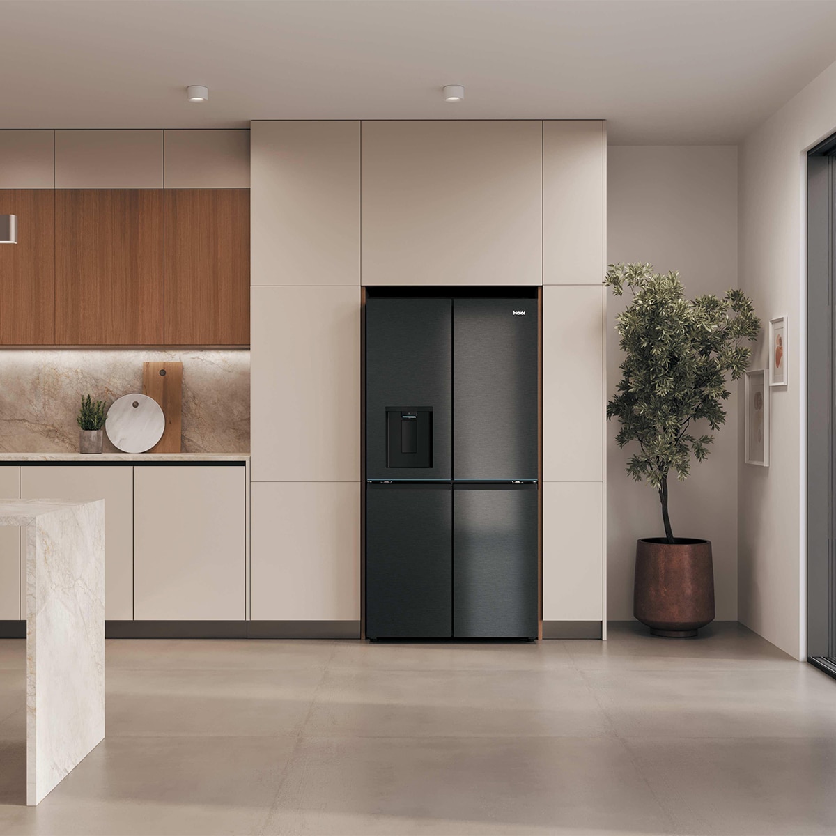 Frigorífico Americano Haier Total No Frost, fabricador de hielo, HORIZON - HCR79F18CHMB Negro-10