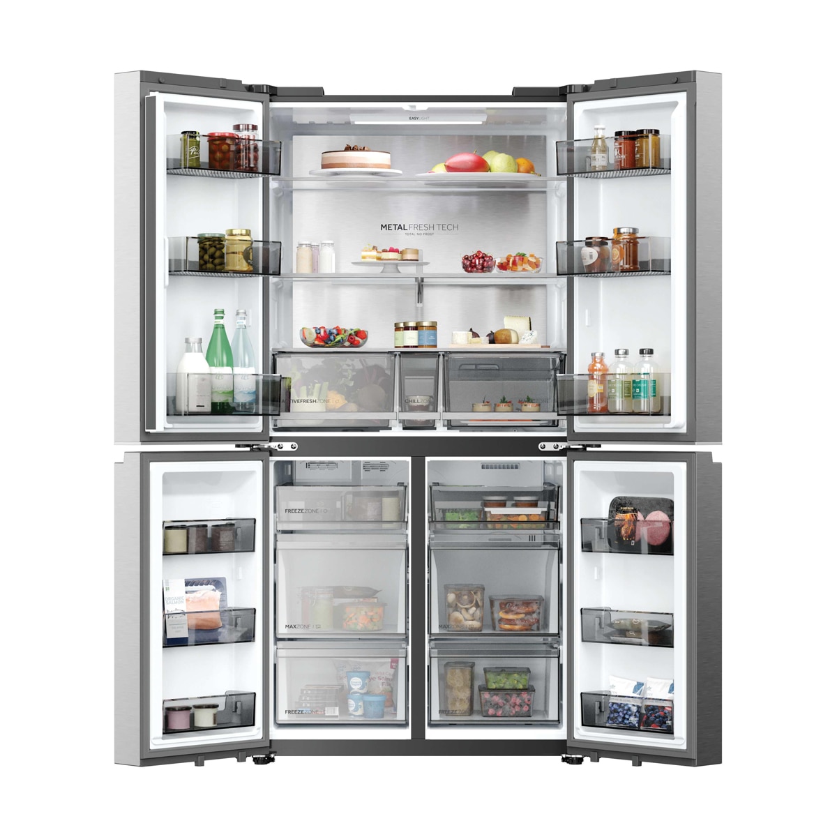 Frigorífico Americano Haier Total No Frost, Metal Fresh, HORIZON - HCR59F18DNMM Inox-3