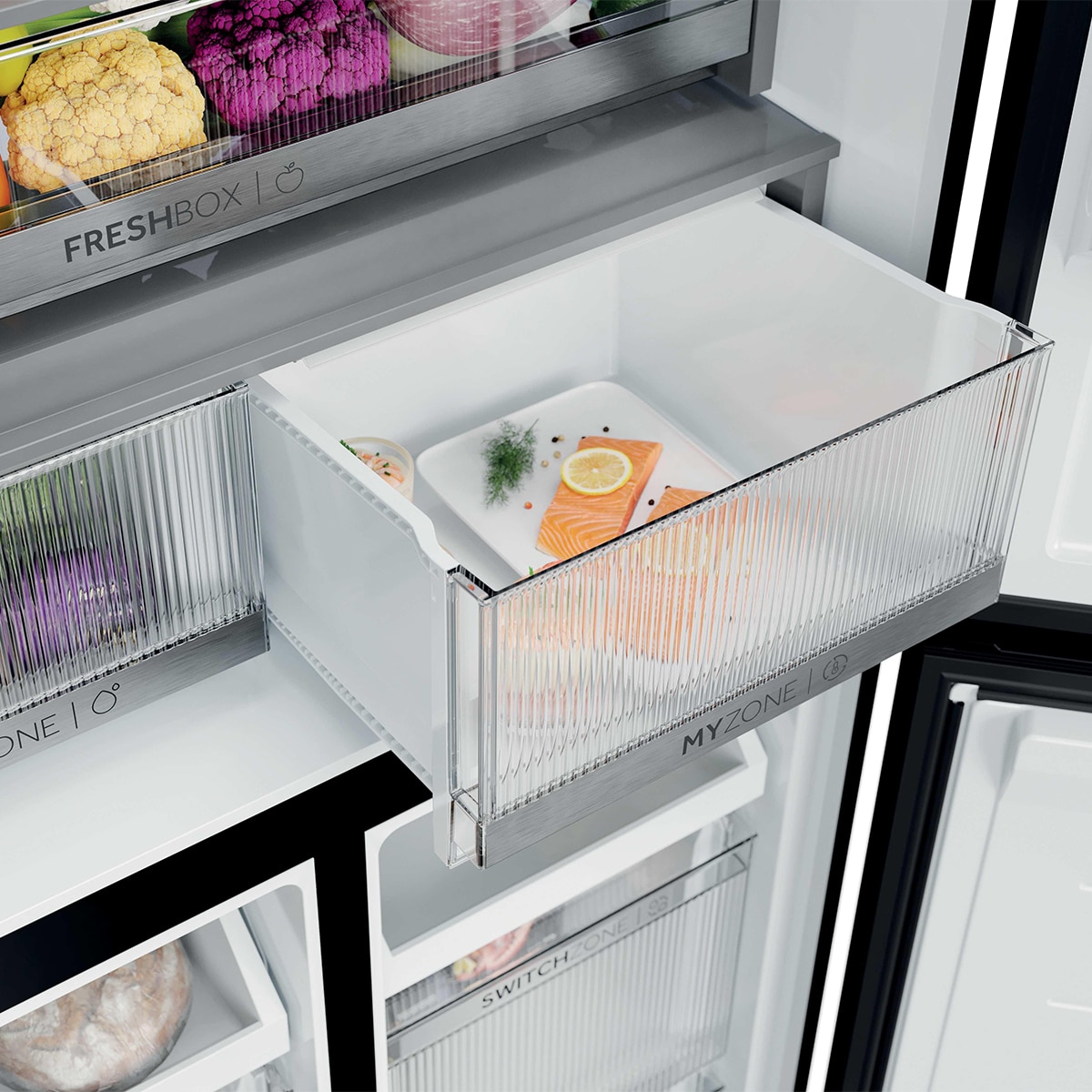 Frigorífico Americano Haier Total No Frost Cube 83 Series 7 - HCKR7819DWGB Negro-8