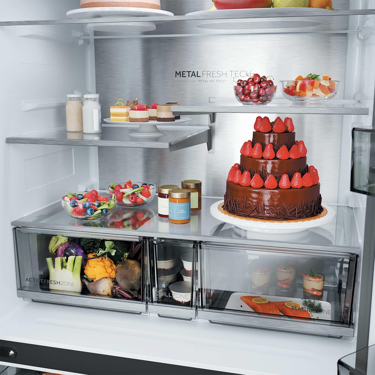 Frigorífico Americano Haier Total No Frost Horizon - HFR59F18CWMM Inox-6
