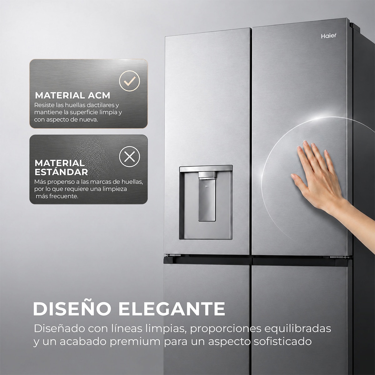 Frigorífico Americano Haier Total No Frost Rise - HCR58S18CWMM - Inox Inox-5
