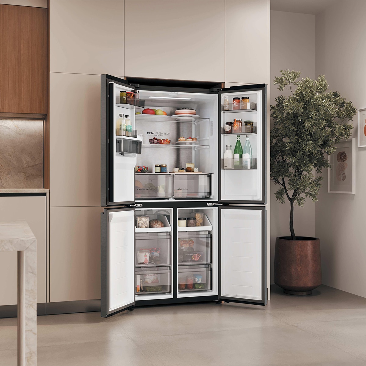 Frigorífico Americano Haier Total No Frost Rise - HCR58S18CWMM - Inox Inox-14