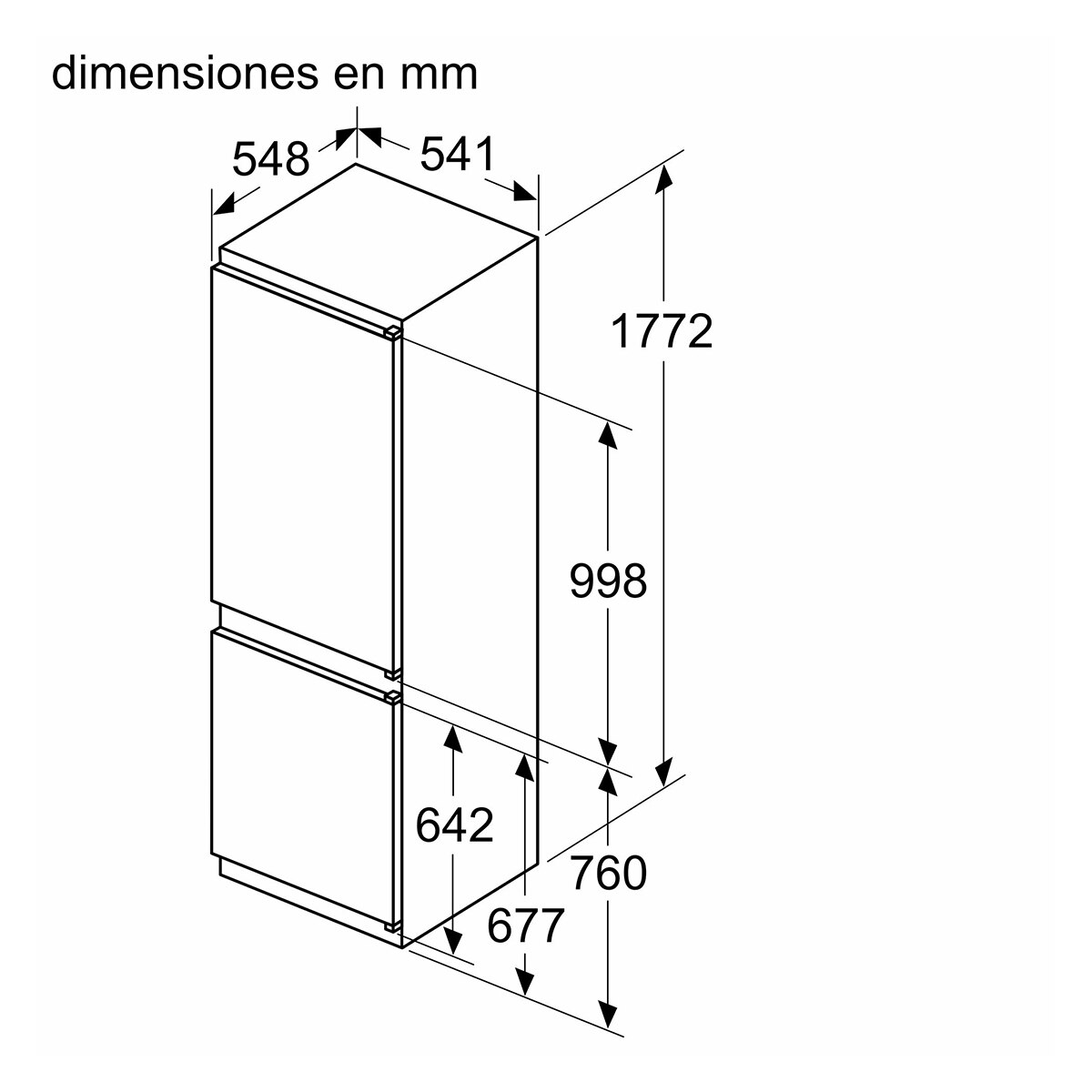 Frigorífico Combi integrable Siemens, iQ300, hyperFresh plus - KI86VVSE0 - Blanco Blanco-2