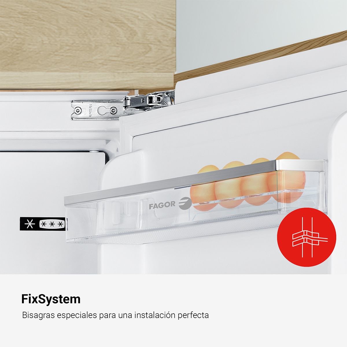 Frigorífico Mini de 1 Porta Encastrável Fagor 3FIS-844 com Porta Reversível e de 81,8 cm - Branco Branco-5