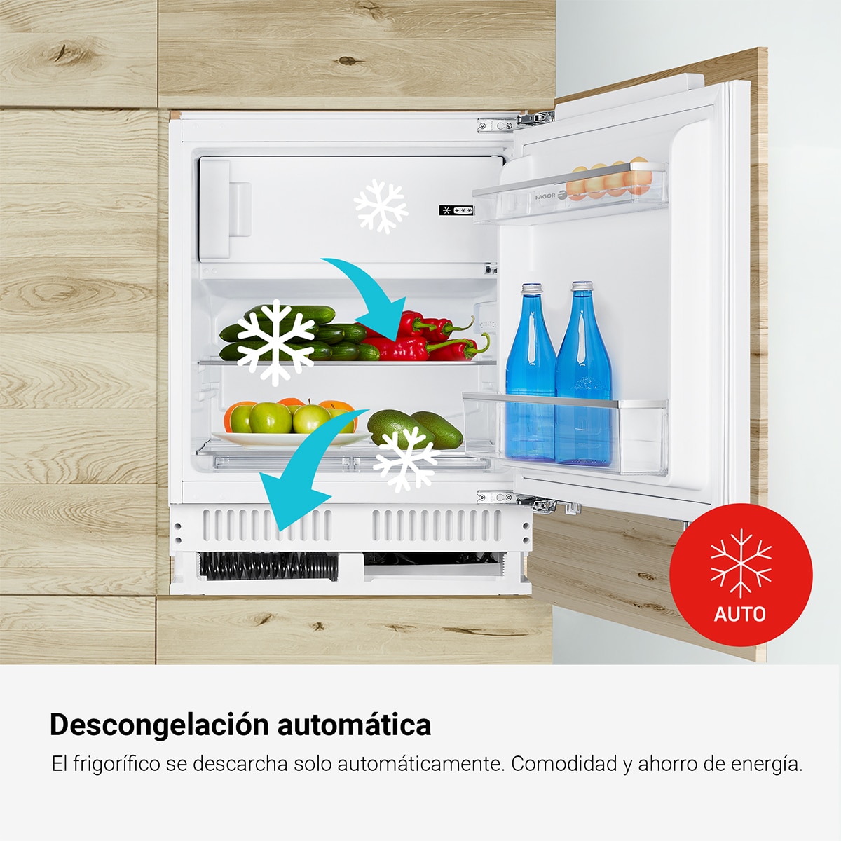 Frigorífico Mini de 1 Porta Encastrável Fagor 3FIS-844 com Porta Reversível e de 81,8 cm - Branco Branco-10