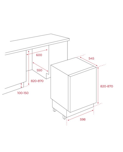 Frigorífico Mini de 1 Porta Encastrável Teka RSL 41150 BU Defrost, Sob Bancada e de 82 cm - Branco Branco-2