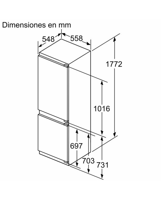 Frigorífico Combinado Encastrável Bosch Serie 6 KIN86ADD0 NoFrost, EcoAirflow e VitaFresh XXL 0 °C de 177,2 cm - Branco 5