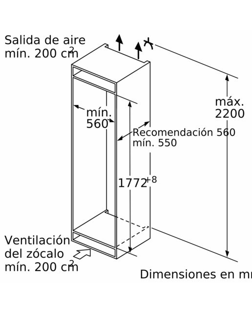 Frigorífico combi integrable Balay No Frost -3KID767F 10