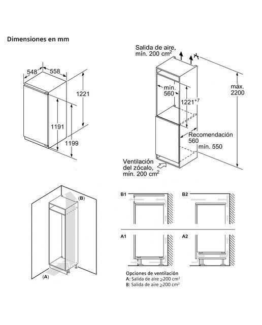 Frigorífico Combinado Encastrável Siemens KI41RADD1 com SoftClose Branco-5