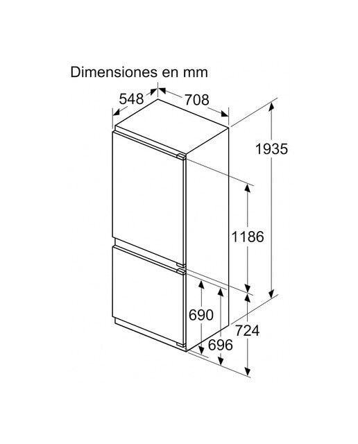 Frigorífico integrable combi Balay Cierre SoftClose - 3KID967F - Blanco Blanco-2