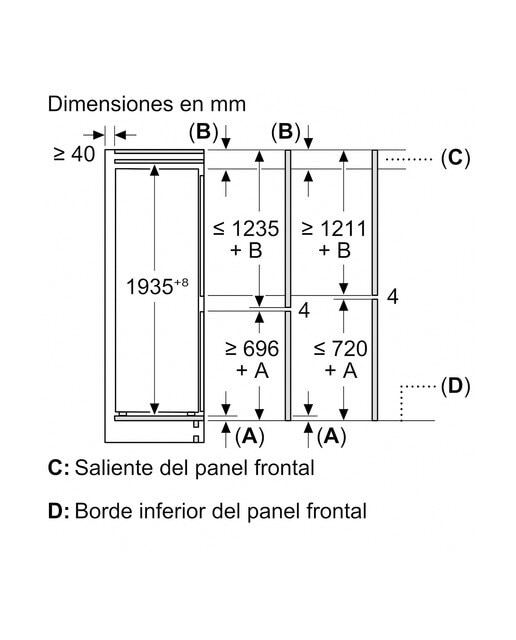 Frigorífico integrable combi Balay Cierre SoftClose - 3KID967F - Blanco Blanco-12