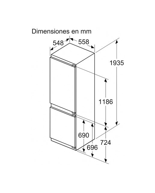 Frigorífico integrable combi Balay Congelador No Frost - 3KID834F - Blanco Blanco-2