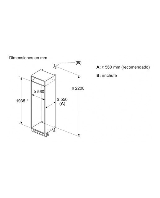 Frigorífico integrable combi Balay Congelador No Frost - 3KID834F - Blanco Blanco-8
