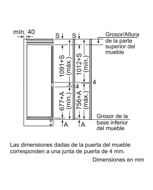 Frigorífico Combinado Encastrável Balay 3KIE711S Cíclico de 177,2 cm - Branco Branco-10