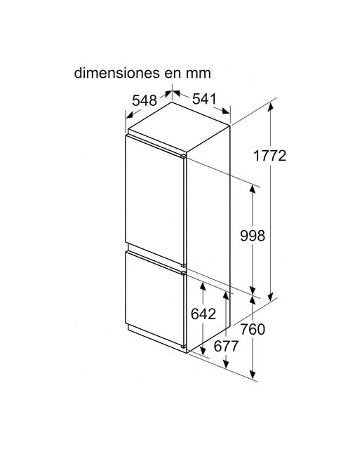 Frigorífico integrable combi Balay NoFrost en el congelador - 3KIE712F - Blanco Blanco-2