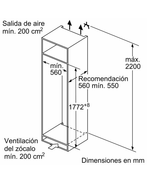 Frigorífico de 1 Porta Encastrável Bosch Serie 6 KIR81ADD0 VitaFresh, Fecho Softclose e de 177,5 cm - Branco Branco-9