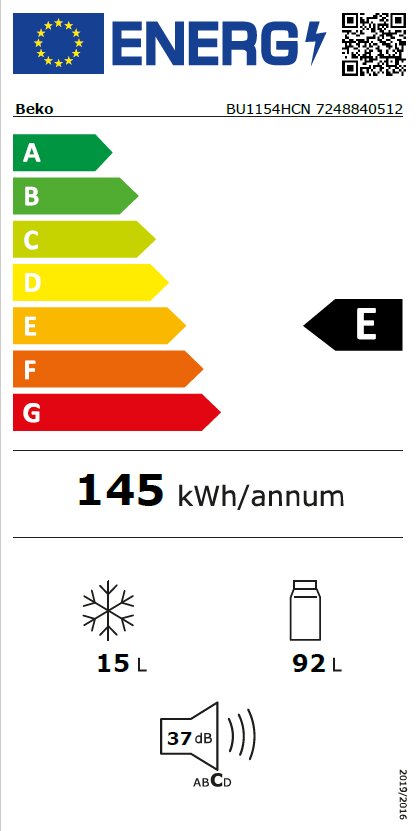 Imagen 8 de Frigorífico mini integrable Beko Cíclico - BU1154HCN - Blanco Blanco