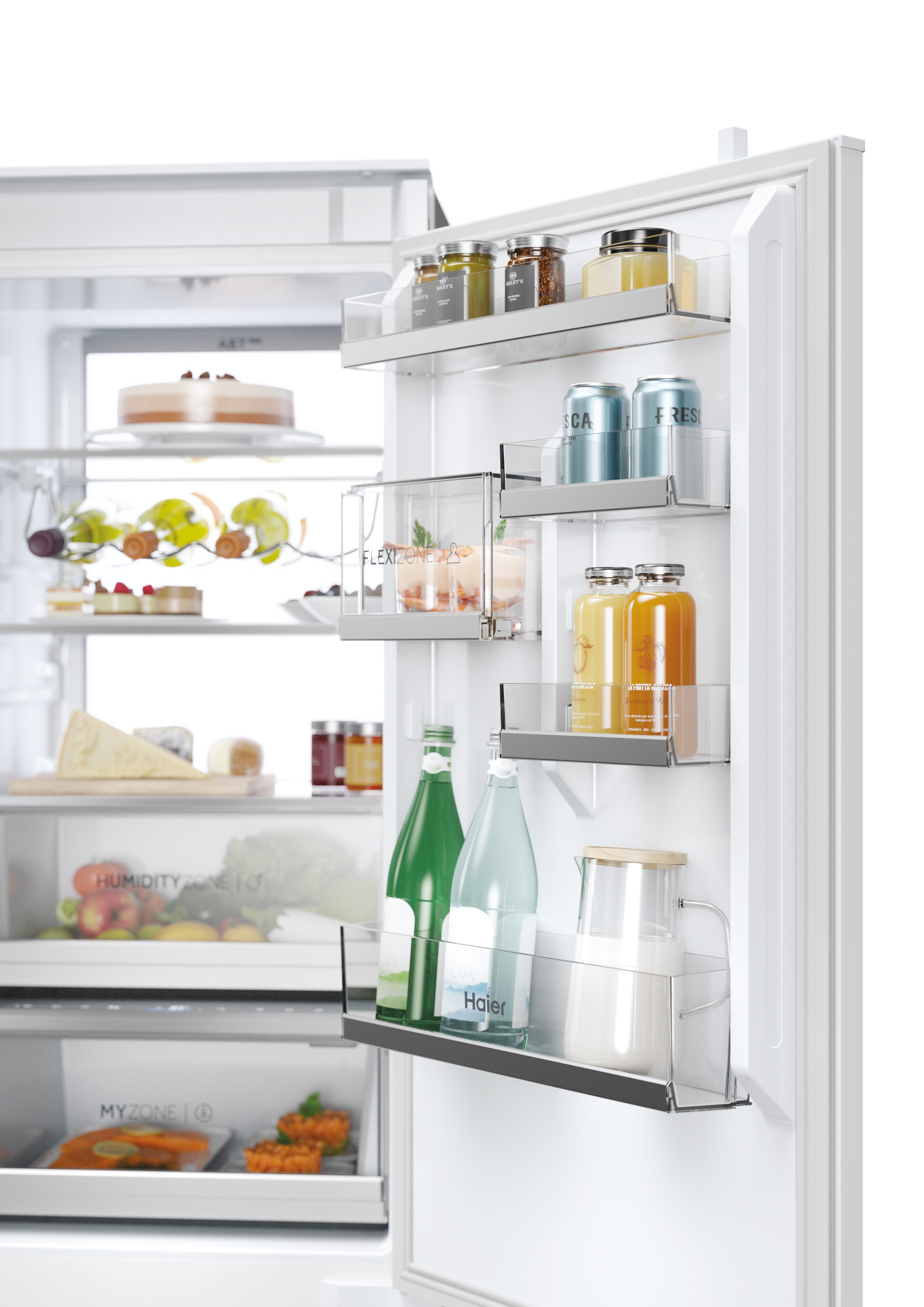 Frigorífico Combinado Encastrável Haier HBW7518BT Total No Frost, SuperCooling e Iluminação Envolvente - Branco Branco-8