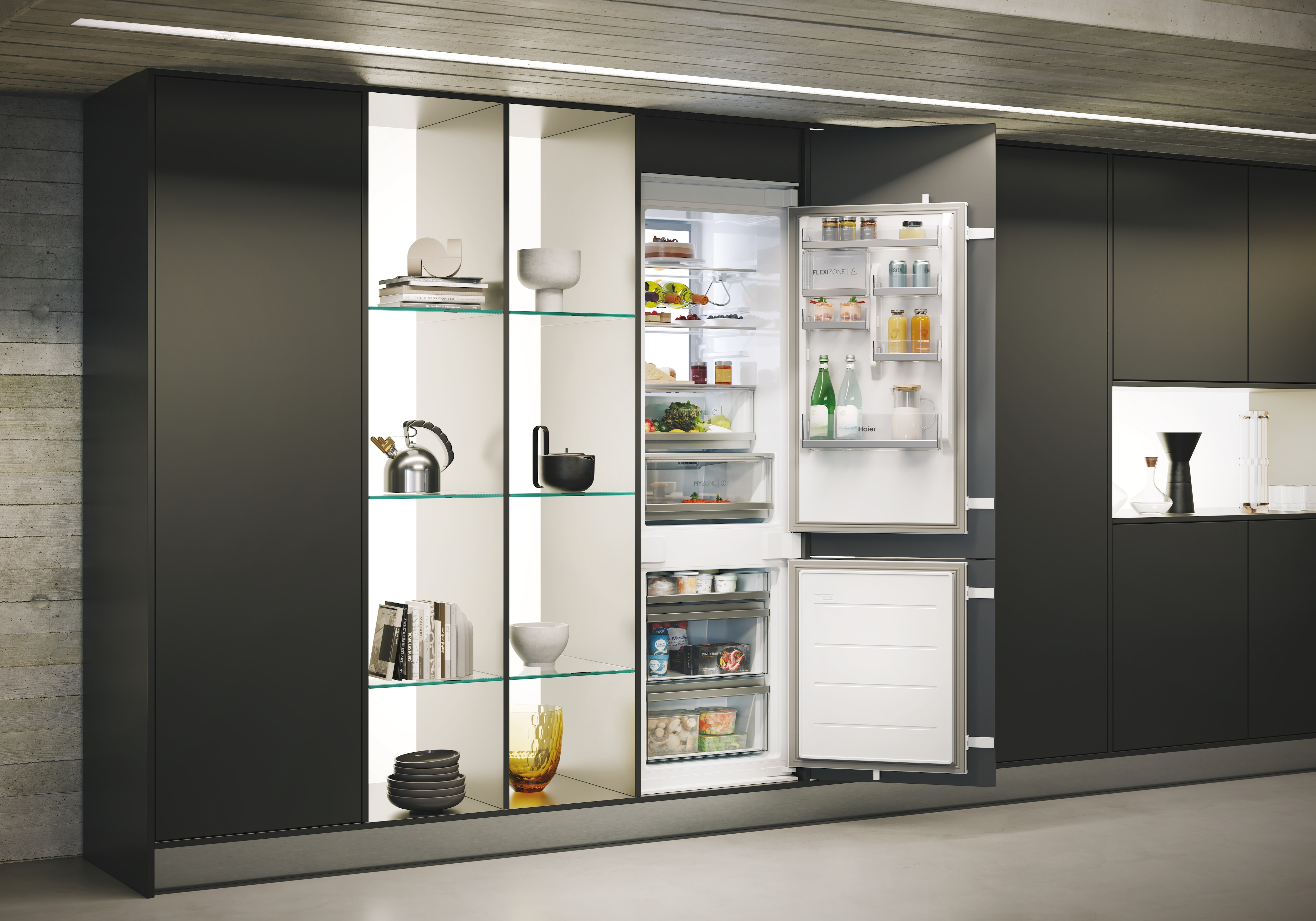 Frigorífico Combinado Encastrável Haier HBW7518BT Total No Frost, SuperCooling e Iluminação Envolvente - Branco Branco-11