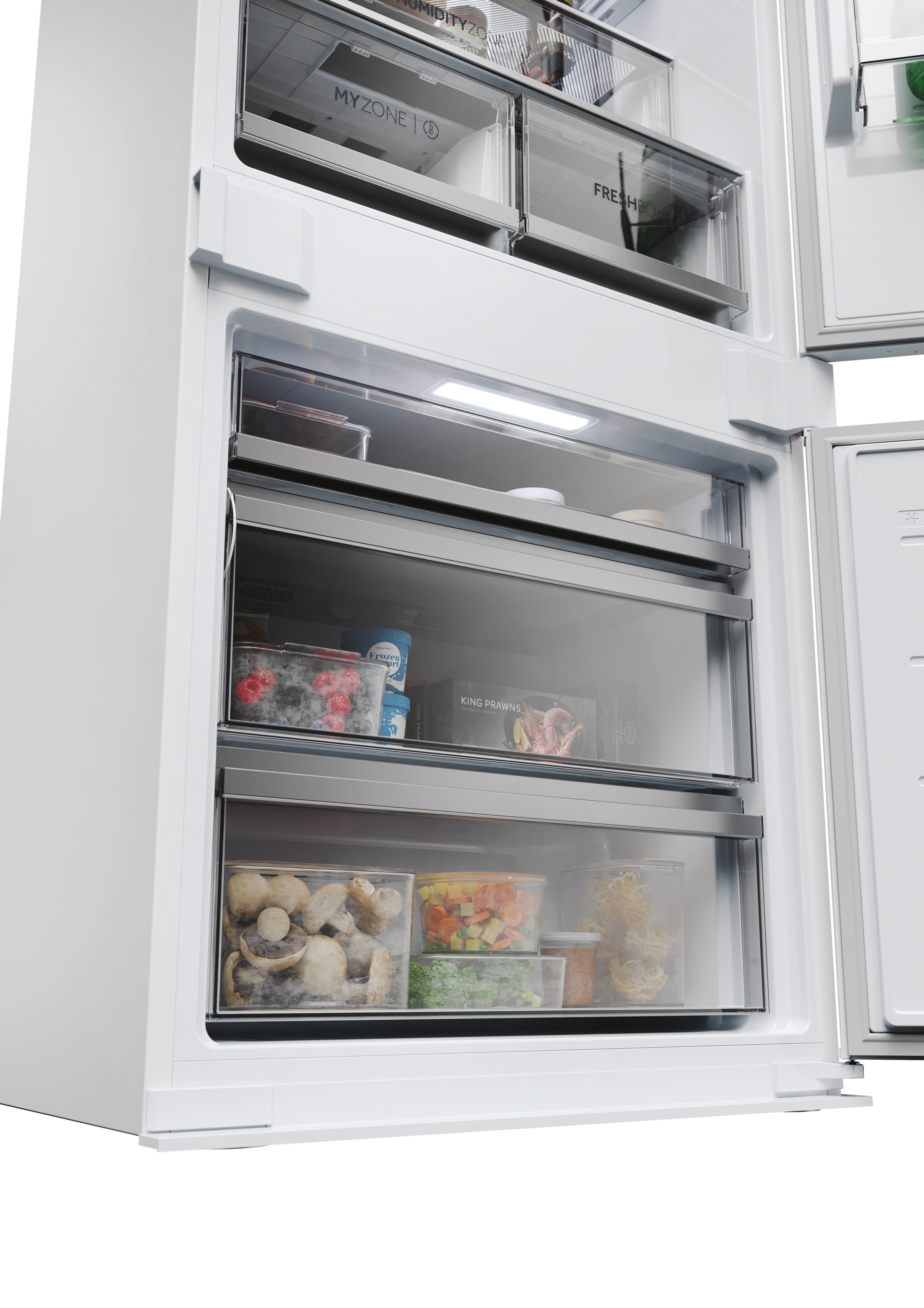 Frigorífico combi integrable Haier, Motor Inverter, función de enfriado e Iluminación Envolvente - HBW7719DT - Blanco Blanco-10