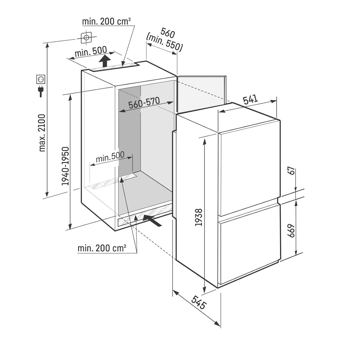 Frigorífico Combi Liebherr, No Frost, Dual Cooling Blanco - ICBNdi 5123 Blanco-2