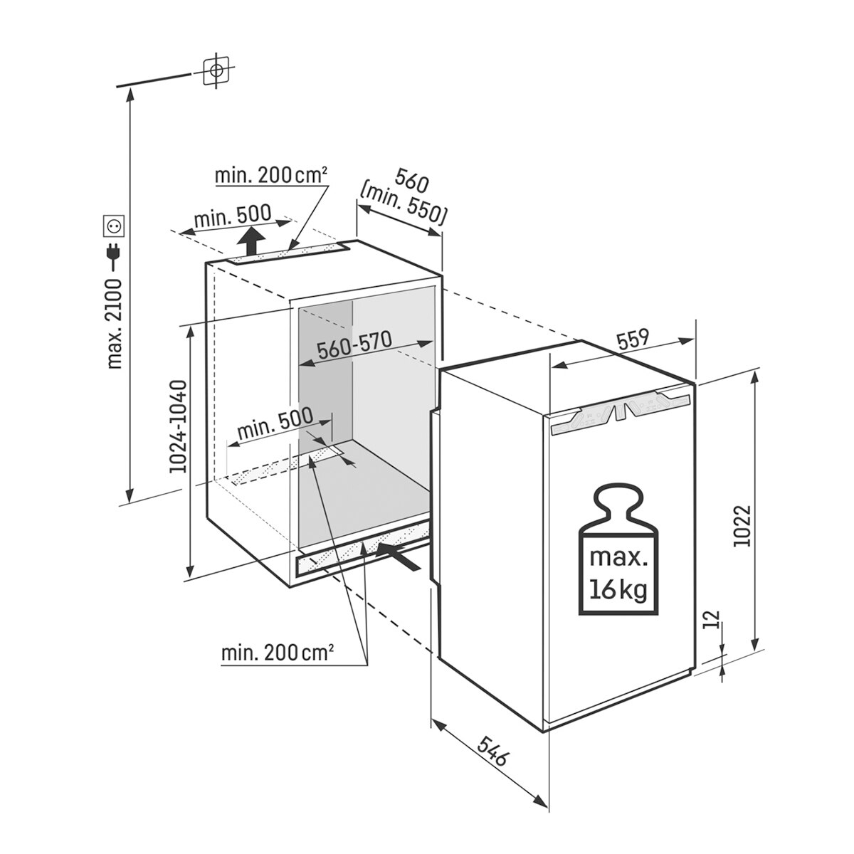 Frigorífico 1 puerta integrable Liebherr EasyFresh - IRd 4020 - Blanco Blanco-2