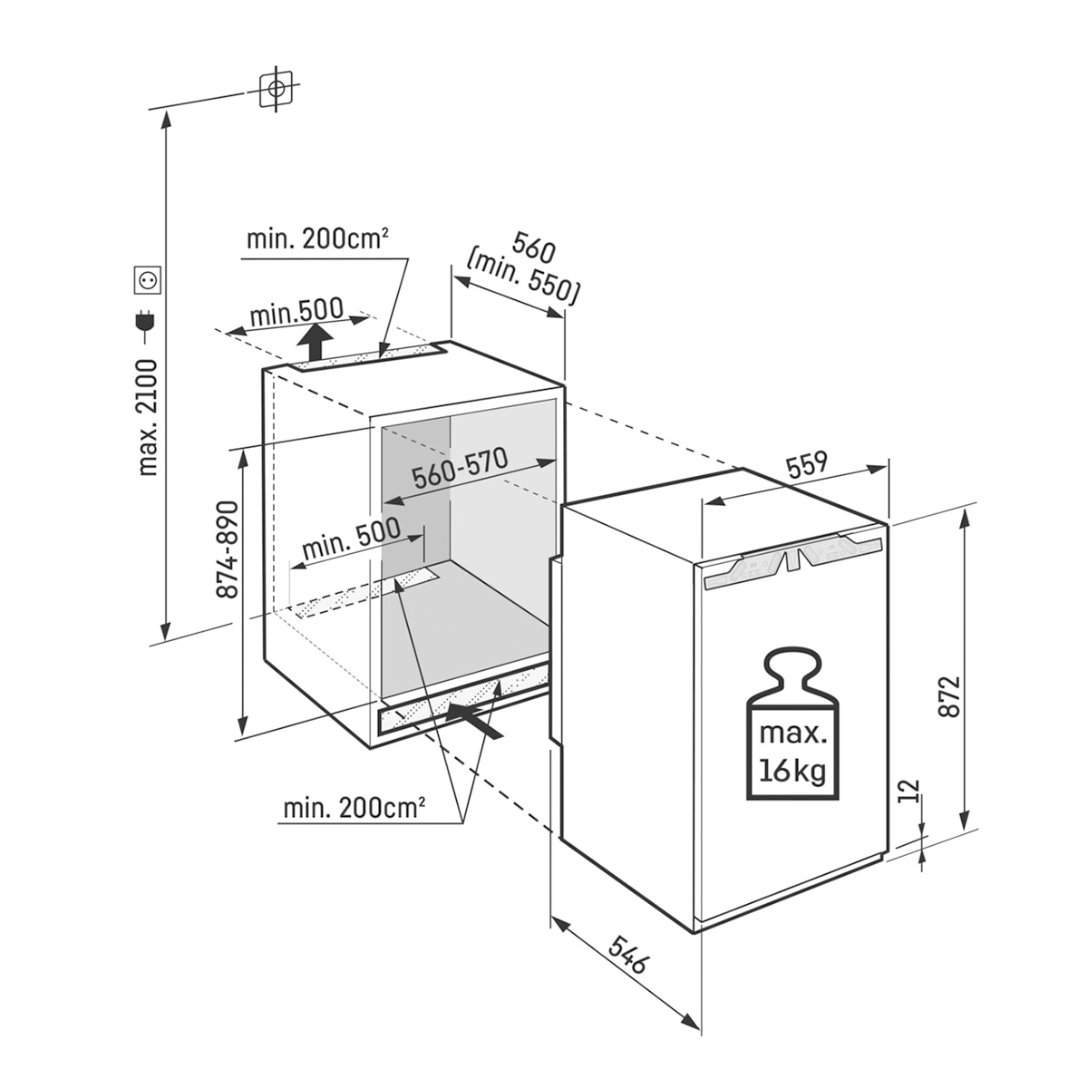 Congelador vertical integrable Liebherr No Frost - IFd 3904 - Blanco Blanco-2