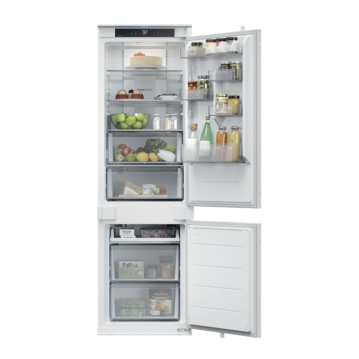 Frigorífico Combinado Encastrável Candy CNBQT3518E Total No Frost, Tecnologia Circle Fresh - Branco Branco-2