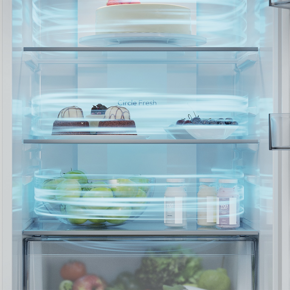 Frigorífico Combinado Encastrável Candy CNBQT3518E Total No Frost, Tecnologia Circle Fresh - Branco Branco-9