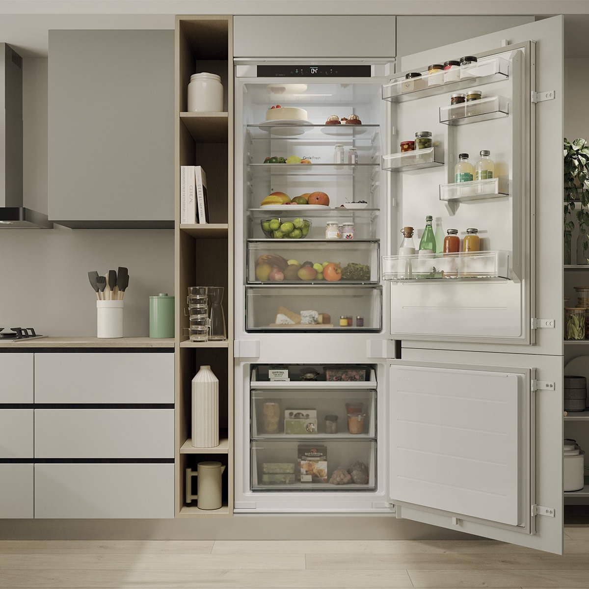 Frigorífico Combinado Encastrável Candy CNBQT3719EW Total No Frost, Tecnologia Smart Cool - Branco Branco-12
