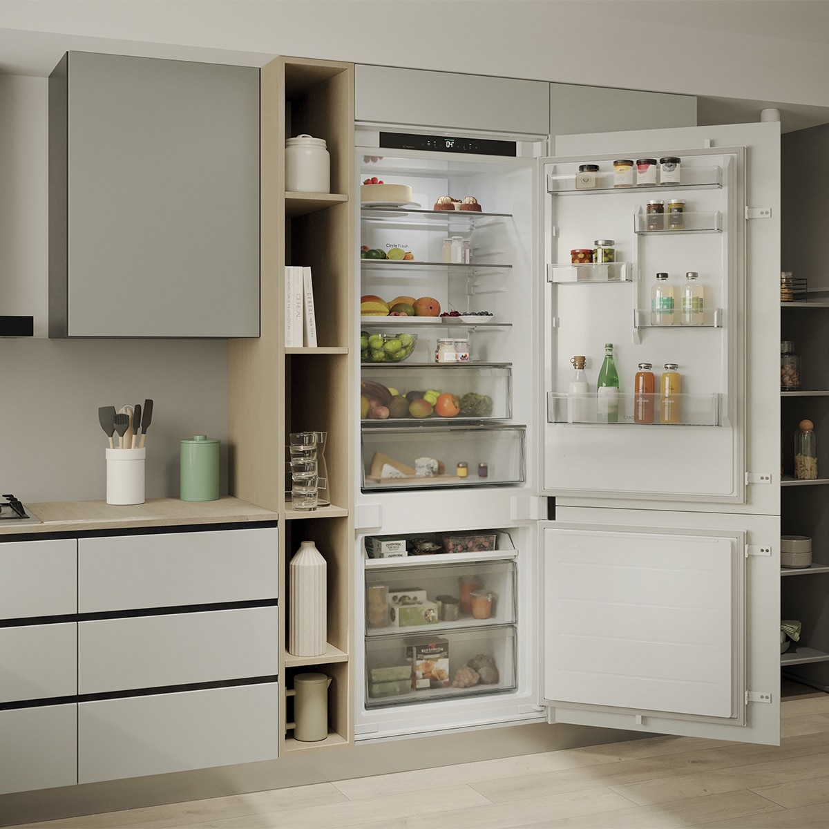 Frigorífico Combinado Encastrável Candy CNBQT3719EW Total No Frost, Tecnologia Smart Cool - Branco Branco-13