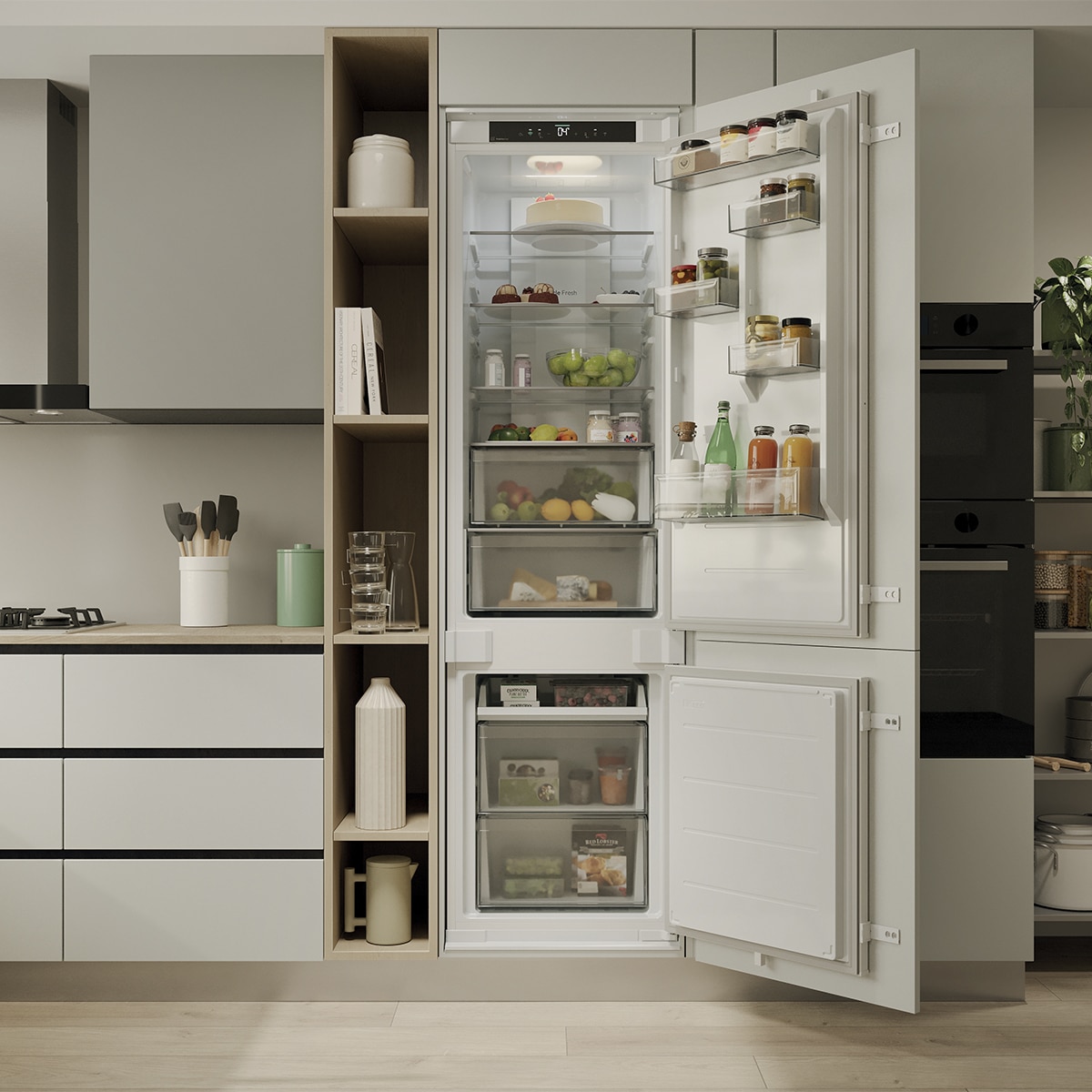 Frigorífico Combinado Encastrável Candy CNBQT3519EW Total No Frost, Tecnologia Smart Cool - Branco Branco-12