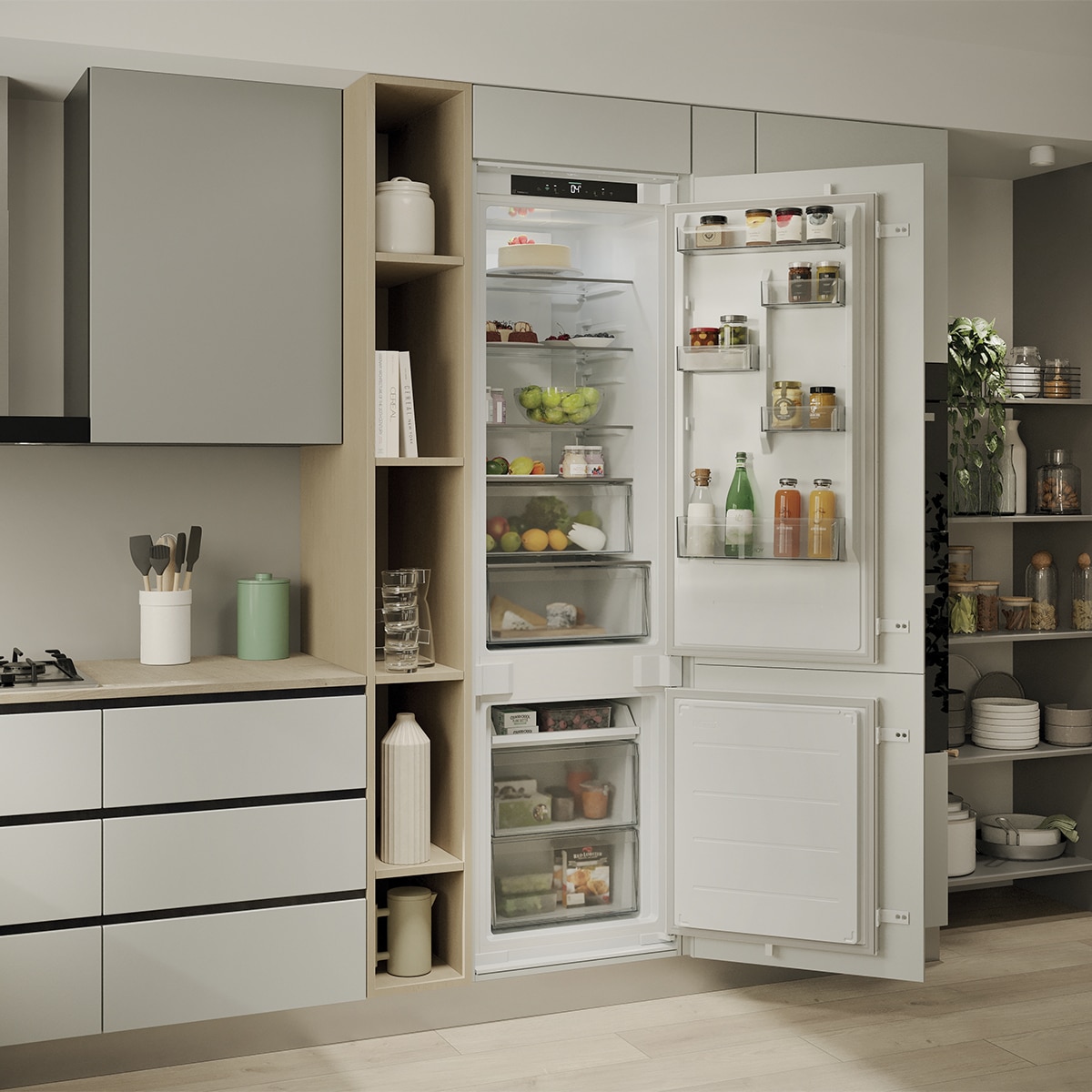 Frigorífico Combinado Encastrável Candy CNBQT3519EW Total No Frost, Tecnologia Smart Cool - Branco Branco-13