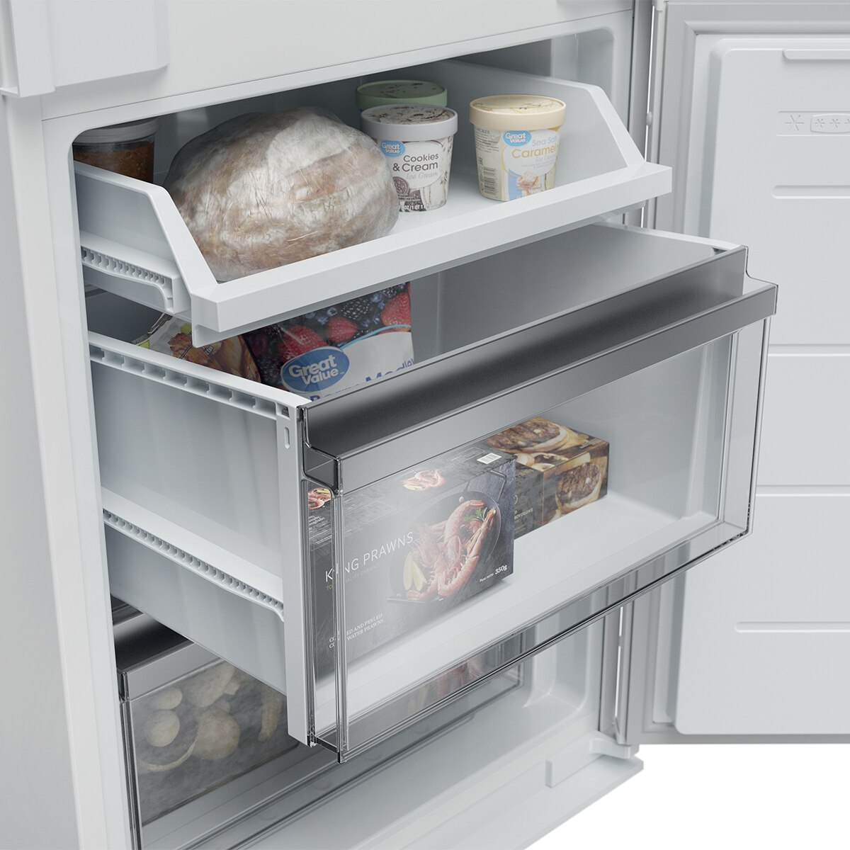 Frigorífico Combinado Encastrável Haier HBQW5518E ID Titanium 2, Total No Frost e WiFi - Branco Branco-11