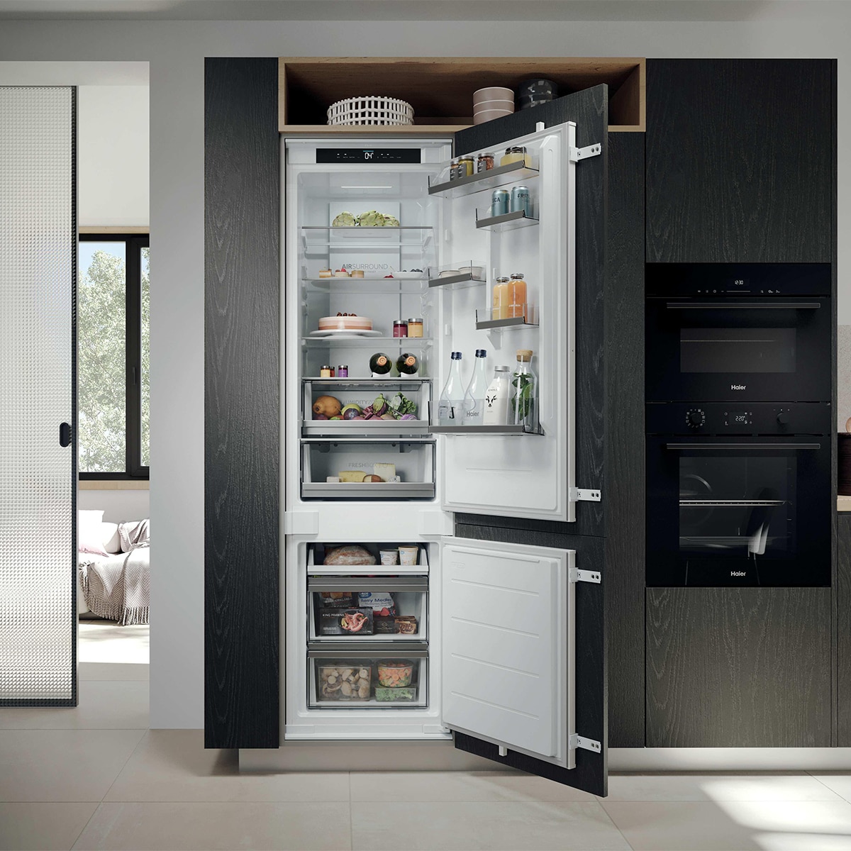 Frigorífico Combi Integrable Haier Total No Frost, con WiFi y Motor INVERTER - HBQW5519E - Blanco Blanco-12
