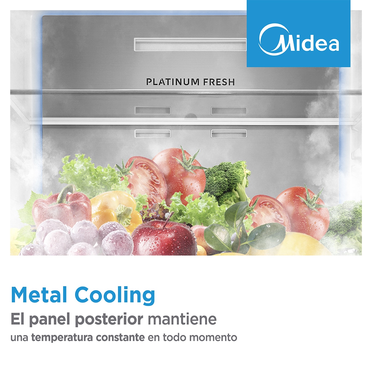 Imagen 7 de Frigorífico combi integrable Midea Total No Frost, Metal Cooling, 403L - MDRE554FGD01