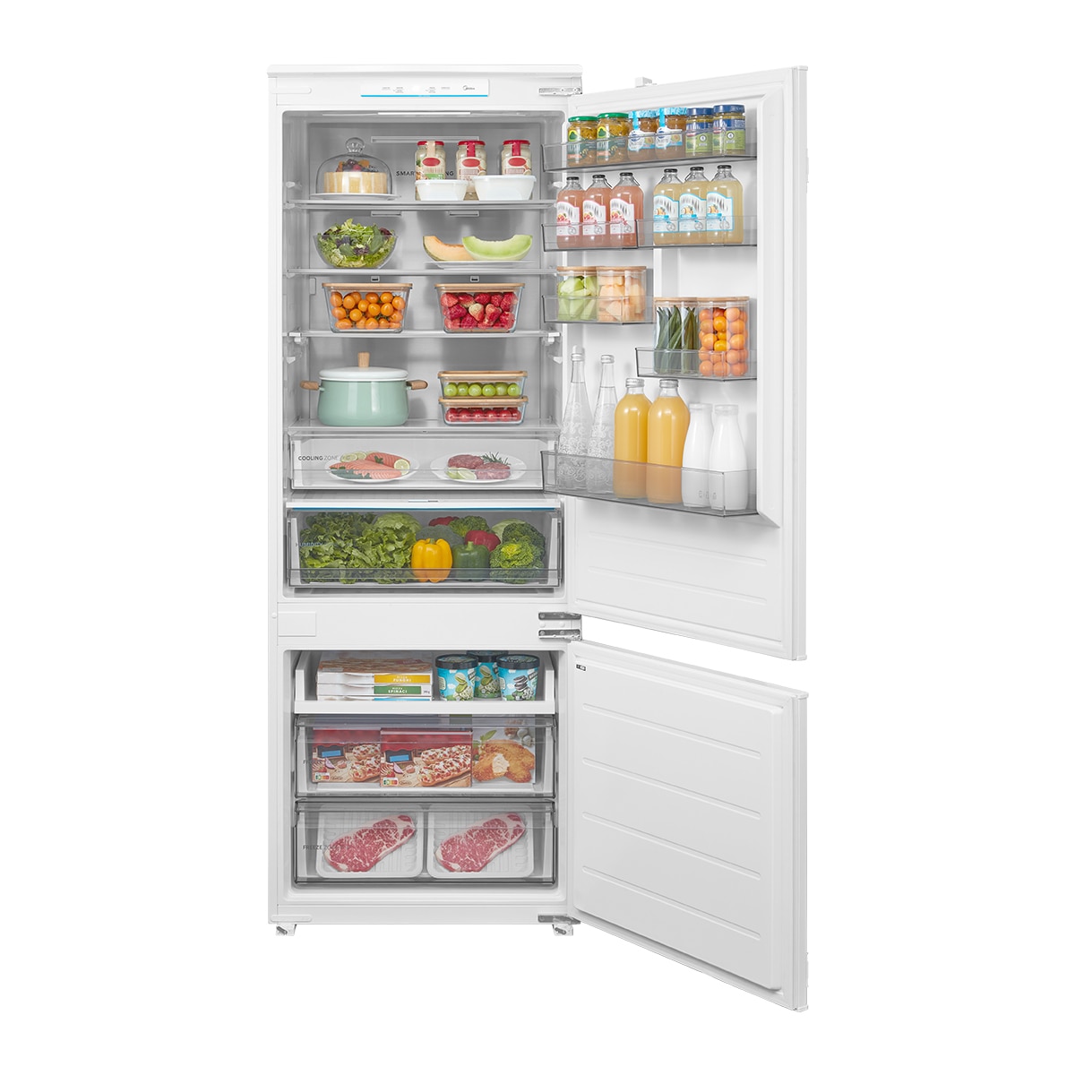 Imagen 12 de Frigorífico combi integrable Midea Total No Frost, Metal Cooling, 403L - MDRE554FGD01